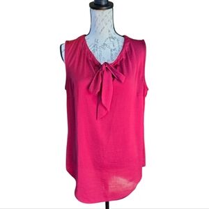 Cabi Sleeveless Dark Red Satin Sleeveless Blouse M